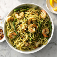 Pesto Shrimp Pasta Recipe: How to Make It - Taste of Home image