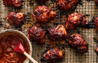 Roasted Chicken Thighs With Peanut Butter Barbecue Sauc… image