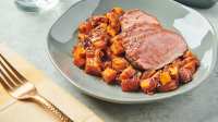Roast Pork Tenderloin Recipe With Brown Sugar Sweet Potat… image