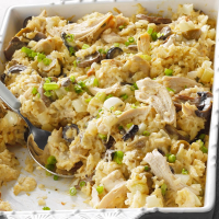 Creamy Chicken and Mushroom Rice Casserole - Taste of Home image