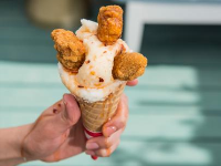 Chicken and Waffle Cones Recipe - Food Network image