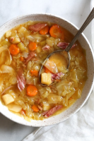 Leftover Ham Bone Soup with Potatoes and Cabbage - Skinn… image