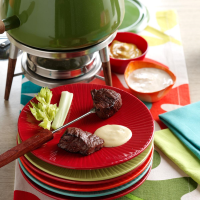 Beef Fondue with Sauces Recipe: How to Make It image