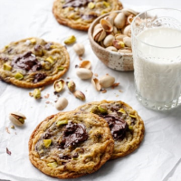 Salted Pistachio & Dark Chocolate Chunk Cookies | Lov… image