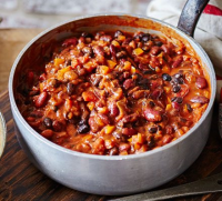 Double bean & roasted pepper chilli recipe | BBC Good Food image