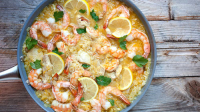Chicken and Shrimp Skillet Dinner Recipe - Tablespoon.c… image