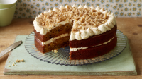 Reduced-sugar carrot cake recipe - BBC Food image