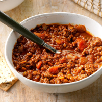 Beef and Lentil Chili Recipe: How to Make It - Taste of Home image