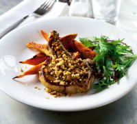 Oven pork chops with roasted potato wedges recipe | BBC ... image