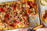 Supreme Ravioli Pizza Bake Recipe - Food Network image