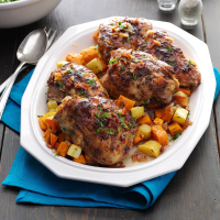ROASTED CHICKEN THIGHS WITH VEGETABLES RECIPES