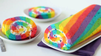 Rainbow Cake Roll Recipe - Tablespoon.com image