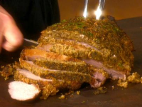 Herb-Crusted Pork Loin Recipe | Melissa d'Arabian | Food Network image