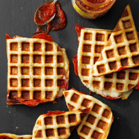 Waffle-Iron Pizzas Recipe: How to Make It - Taste of Home image