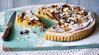Pear and chocolate frangipane tart recipe - BBC Food image
