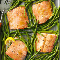 Sweet & Tangy Salmon with Green Beans - Taste of Home image
