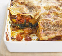 Roast pumpkin & spinach lasagne recipe - BBC Good Food image