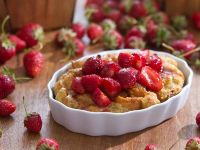 Bread Pudding with Strawberry Sauce Recipe | Trisha ... image