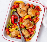 Spanish chicken traybake with chorizo & peppers recipe | BB… image