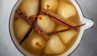 Poached Pears with Vanilla and Cinnamon - The Happy Foodie image