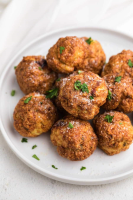 Super Easy Air Fryer Chicken Meatballs | Healthy Delicious image