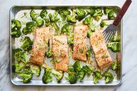 Sheet-Pan Salmon and Broccoli With Sesame and Ginger Recipe image