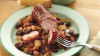 Slow-Cooker Barbecued Beans and Polish Sausage Recipe - F… image