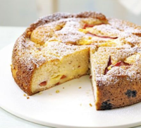 Rhubarb & custard cake recipe - BBC Good Food image