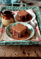 Chocolate sponge with chocolate custard recipe - deli… image