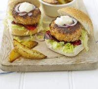 Pork burger recipes - BBC Good Food image
