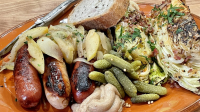 Sausages with Apples and Onions & Charred, Spiced Cabb… image