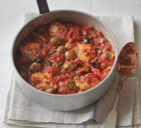 Chicken & olive casserole recipe | BBC Good Food image