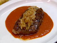 Seared Rib Eye, Tomato Pan Sauce Recipe - Food Network image