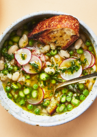 White Bean and Spring Vegetable Stew Recipe | Bon Appétit image
