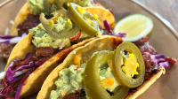 Hard Shell Pork Tacos with 3-Chile Salsa and Guac | Rachael … image