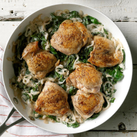 Chicken Thighs with Shallots & Spinach Recipe: How to Make It image