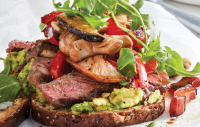 Open steak sandwich with balsamic mushrooms - Health… image