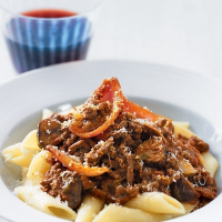 Quick spicy beef and chestnut pasta recipe | delicious ... image