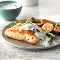 Pan-Seared Salmon with Dill Sauce Recipe: How to Make It image