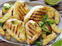 Grilled Chicken with Roasted Garlic-Oregano Vinaigrette an… image