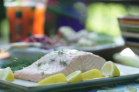 Cold Poached Salmon With Dill Mustard Sauce Recipe image