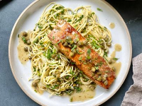 Salmon Piccata with Herbed Pasta Recipe - Food Network image