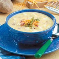 Cheddar Cheese Potato Soup Recipe: How to Make It - Taste … image