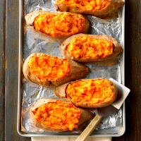 Twice-Baked Sweet Potatoes with Bacon Recipe: How to Mak… image