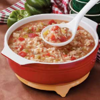 Tomato Chicken Rice Soup Recipe: How to Make It - Taste … image