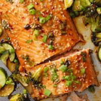 Sheet-Pan Soy-Ginger Salmon with Veggies Recipe: How to M… image
